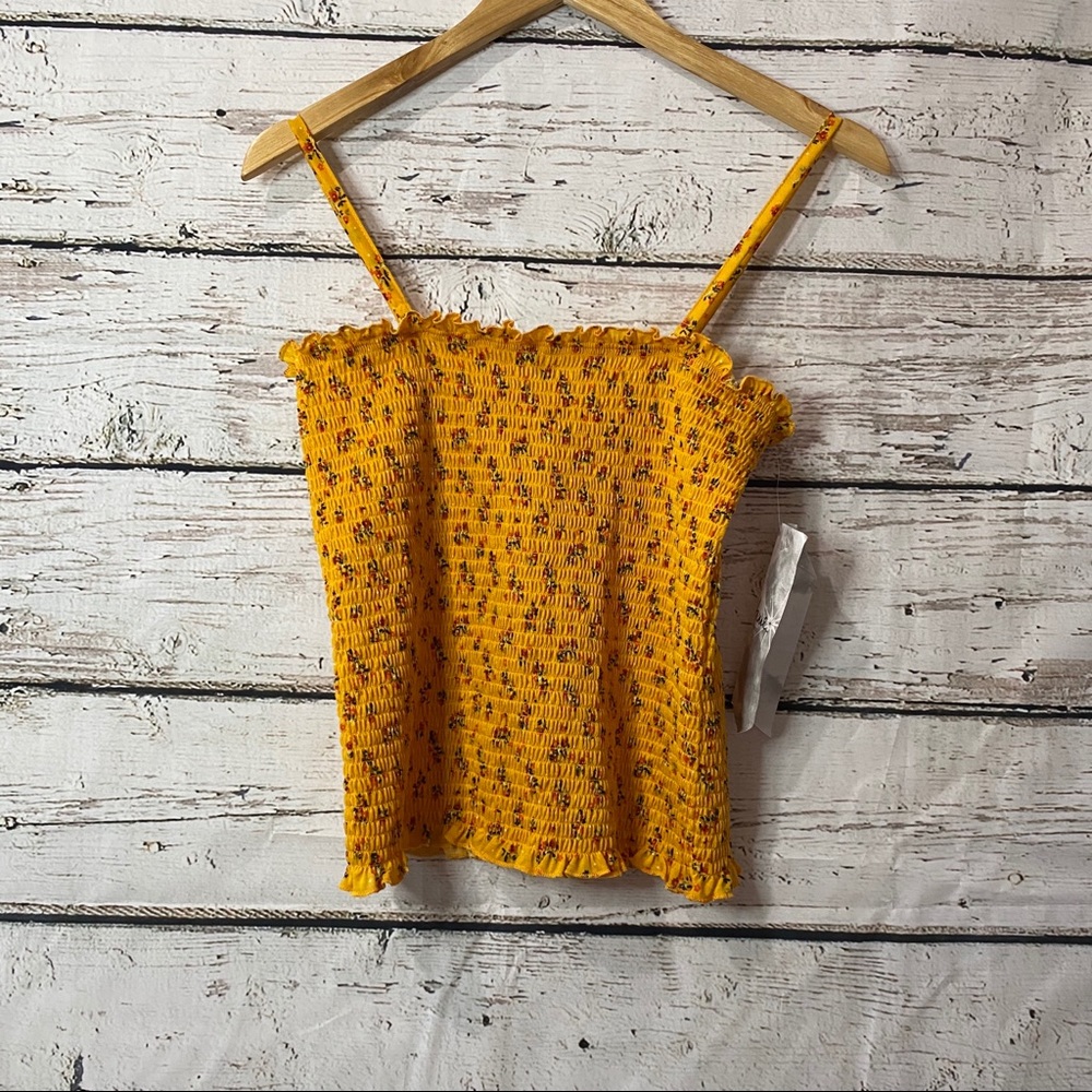 Crave fame gold floral crop top